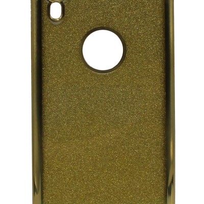 Air Jacket Back Cover Θήκη Σιλικόνης Με Στρασάκια Στις Άκρες Και Πλάτη Γκλίτερ Χρυσό (Iphone XR)