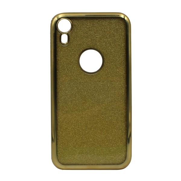 Air Jacket Back Cover Θήκη Σιλικόνης Με Στρασάκια Στις Άκρες Και Πλάτη Γκλίτερ Χρυσό (Iphone XR)