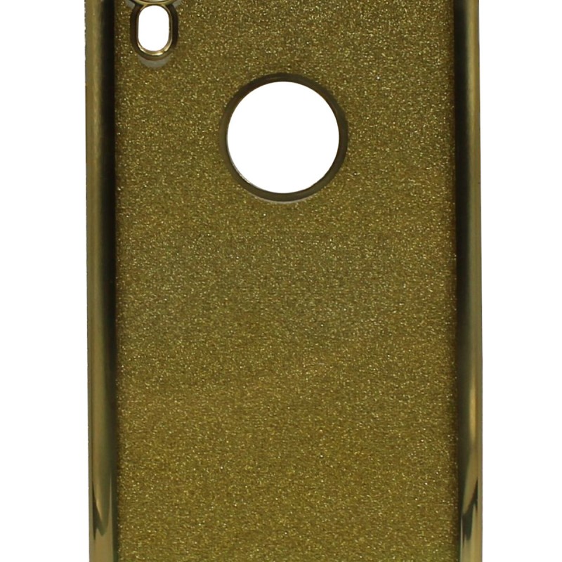 Air Jacket Back Cover Θήκη Σιλικόνης Με Στρασάκια Στις Άκρες Και Πλάτη Γκλίτερ Χρυσό (Iphone XR)