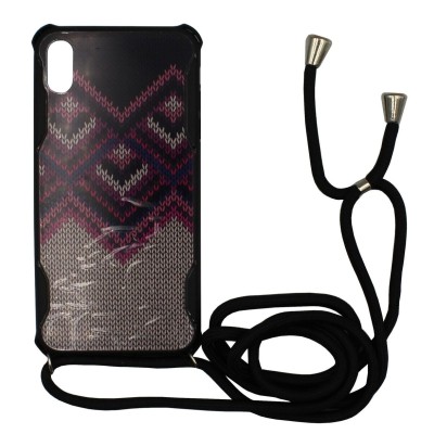 Back Cover Θήκη Με Επένδυση Ύφασμα Και Κορδόνι (Iphone X & Iphone Xs)