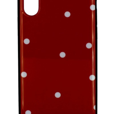 Back Cover Θήκη Με Σχέδιο Πουά Κόκκινο (Iphone X & Iphone Xs)