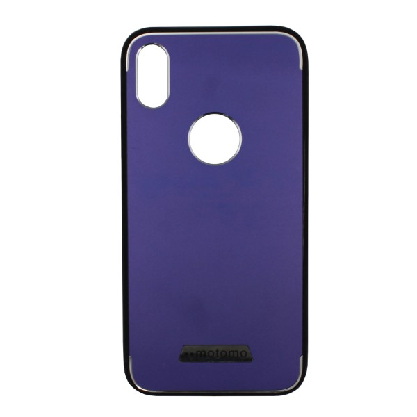 Motomo Back Cover Θήκη Αλουμινίου With Logo Hole Μπλε (Iphone X & Iphone Xs)