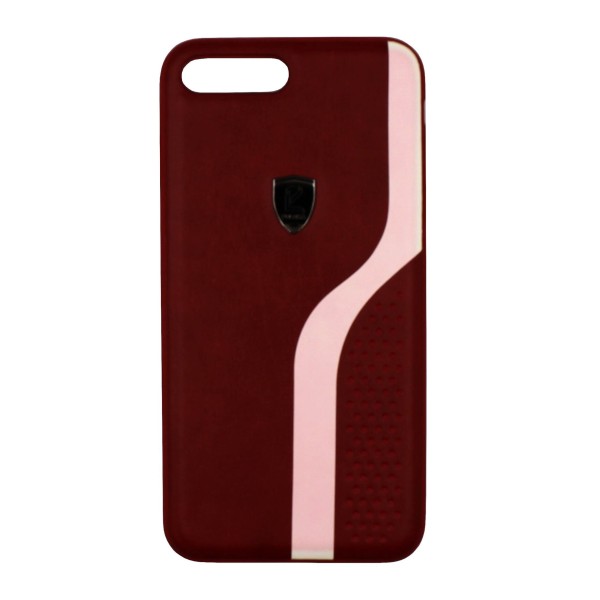 Puloka Back Cover Θήκη Πλαστική Δερματίνη Μπορντό (Iphone 7 Plus & Iphone 8 Plus)
