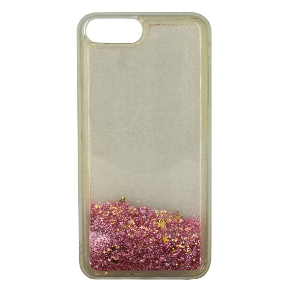 Back Cover Θήκη Σιλικόνης Με Κινούμενη Χρυσόσκονη Ροζ (Iphone 7 Plus & Iphone 8 Plus)