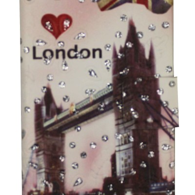 Θήκη Book Wallet Πορτοφόλι Με Στρασάκια Και Σχέδιο London (Iphone 6 & Iphone 6s)