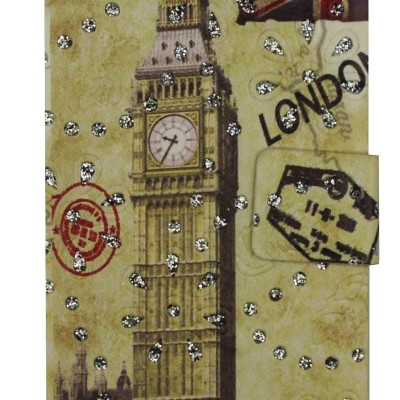 Θήκη Book Wallet Πορτοφόλι Με Σχέδιο London Και Στρασάκια (Iphone 6 & Iphone 6s)