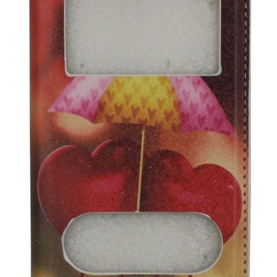 Θήκη Book Δερματίνης Με Call Display, Δυνατότητα Απάντησης Και Σχέδιο Καρδιές (Iphone 5 & Iphone 5s & Iphone SE 2016)