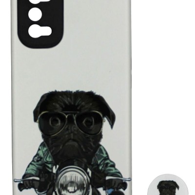 Back Cover Θήκη Με Σχέδιο Σκύλος Και Pop Socket (Realme 7 Pro)