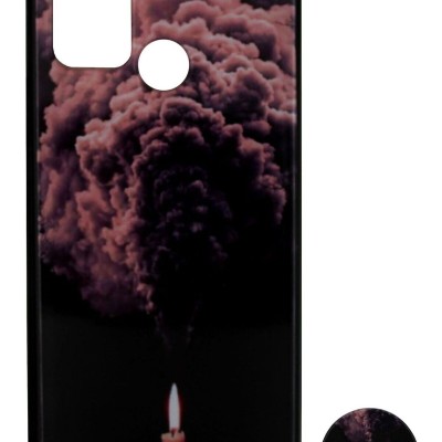 Back Cover Θήκη Με Σχέδιο Καπνό Και Σχέδιο Pop Socket (Realme 7i & Realme C17)