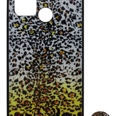 Back Cover Θήκη Με Σχέδιο Animal Print Και Σχέδιο Pop Socket (Realme 7i & Realme C17)