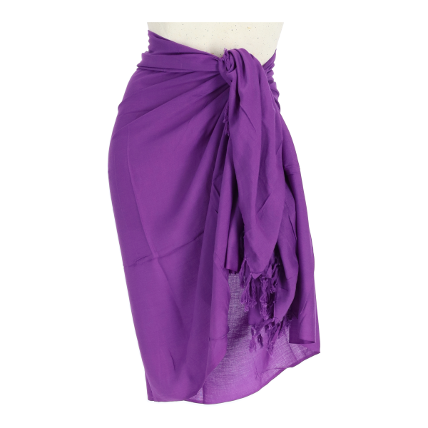 OEM Women's Pareo Purple Color with Fringe