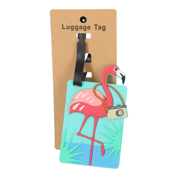 Luggage Tag Ετικέτα Βαλίτσας Flamingo 7x16