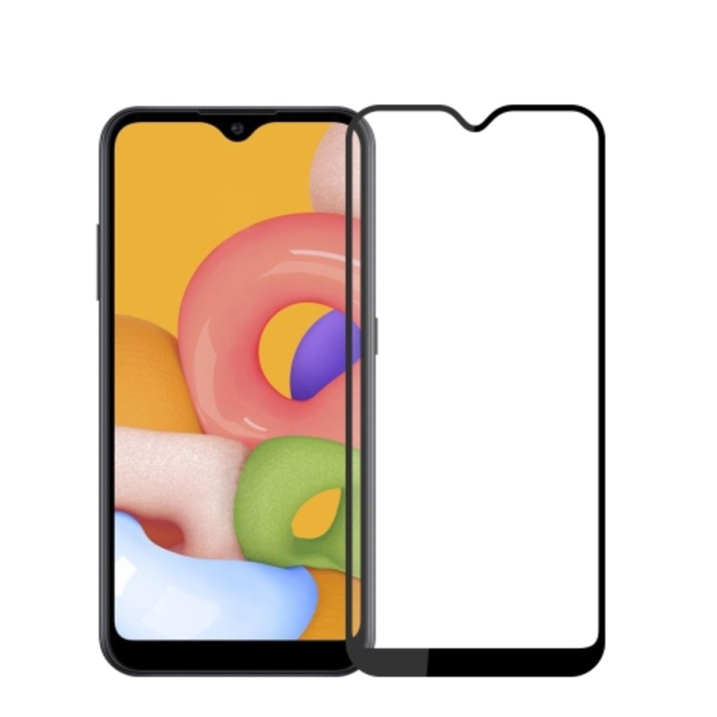 Fullscreen Tempered Glass Μαύρο (Samsung Galaxy A01)