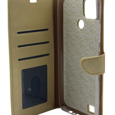 Θήκη Book Wallet Με Μαγνητικό Κούμπωμα Χρυσό (Realme C21)