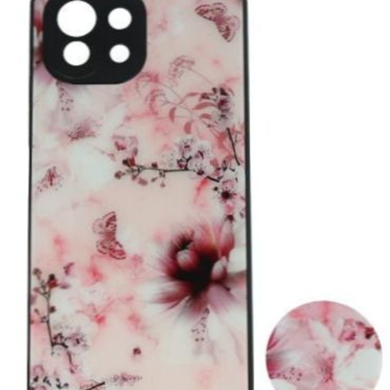 Back Cover Θήκη Με Σχέδιο Λουλούδια Και Pop Socket (Xiaomi 11 Lite)