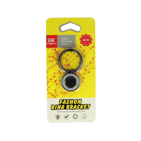 Popsocket Δαχτυλίδι 360? Ασημί Με Στρας