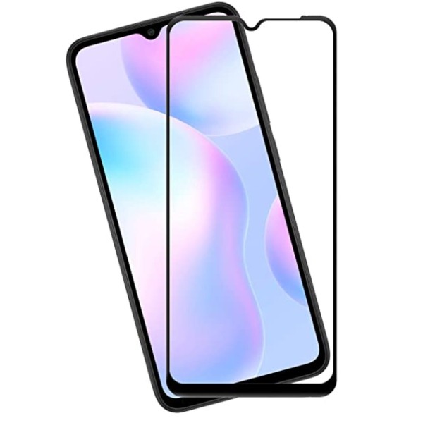 Fullscreen Tempered Glass Μαύρο (Xiaomi Redmi 9 & Xiaomi Redmi 9A & Xiaomi Redmi 9C & Xiaomi Redmi 10A & Xiaomi Poco M5)