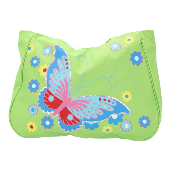 OEM Τσάντα Θαλάσσης Υφασμάτινη Με Σχέδιο Πεταλούδα Πράσινο Χρώμα  53x35