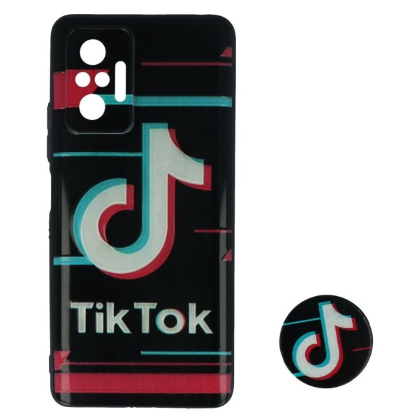 Back Cover Θήκη Με Σχέδιο Tik Tok Και Pop Socket (Xiaomi Redmi Note 10 Pro)