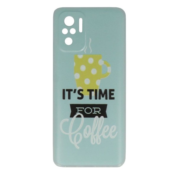 Wephone Accesorios Back Cover Θήκη Σιλικόνης Με Σχέδιο It's Time For Coffee (Xiaomi Redmi Note 10 & Xiaomi Redmi Note 10S & Xiaomi Poco M5s)