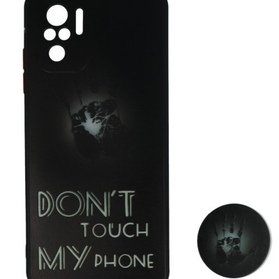 Back Cover Θήκη Με Σχέδιο Don't Touch My Phone Και Pop Socket (Xiaomi Redmi Note 10 & Xiaomi Redmi Note 10S & Xiaomi Poco M5s)