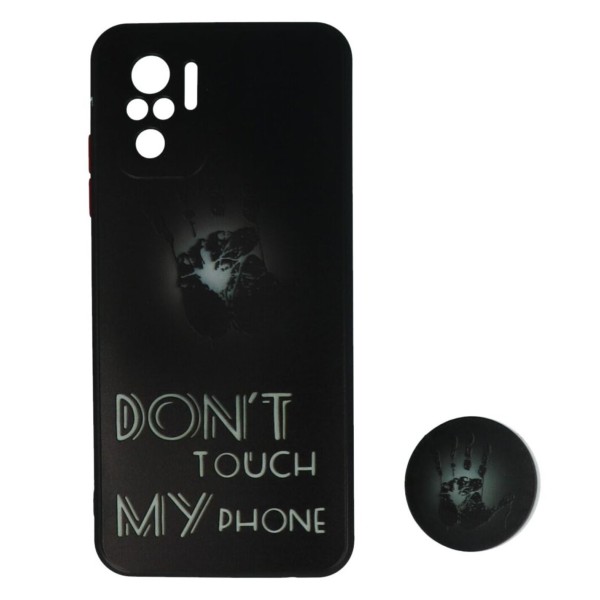Back Cover Θήκη Με Σχέδιο Don't Touch My Phone Και Pop Socket (Xiaomi Redmi Note 10 & Xiaomi Redmi Note 10S & Xiaomi Poco M5s)