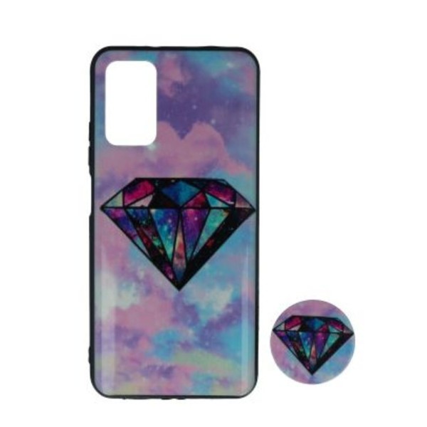 Back Cover Θήκη Με Σχέδιο Διαμάντι Και Pop Socket (Xiaomi Poco M3 & Xiaomi Redmi 9T)