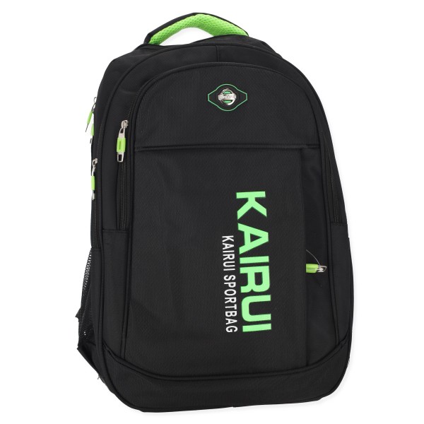 Kairui Sportbag  Σχολική Τσαντά Πλάτης Γυμνασίου - Λυκείου Σε Μαύρο Χρώμα Μ31 x Π19 x Υ50cm