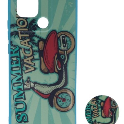 Back Cover Θήκη Σιλικόνης Με Σχέδιο Summer Vacation Και Pop Socket (Xiaomi Redmi 10C & Xiaomi Poco C40)