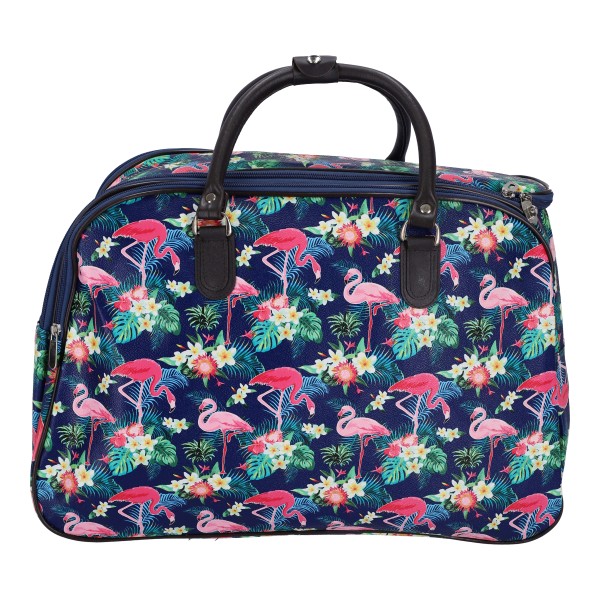 Unisex Σακ Βουαγίαζ Δερμαρτίνη Με Φόντο Flamingo Μ50 X Π28 X Υ35 CM