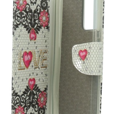 Sinytech Θήκη Book Wallet Πορτοφόλι Με Στρασάκια Και Σχέδιο Love (Samsung Galaxy A72)