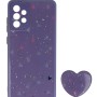 Back Cover Θήκη Με Σχέδιο Καρδούλες Μωβ Και Pop Socket (Samsung Galaxy A72)