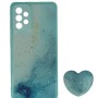 Back Cover Θήκη Με Σχέδιο Watercolor Γαλάζιο Και Pop Socket (Samsung Galaxy A72)