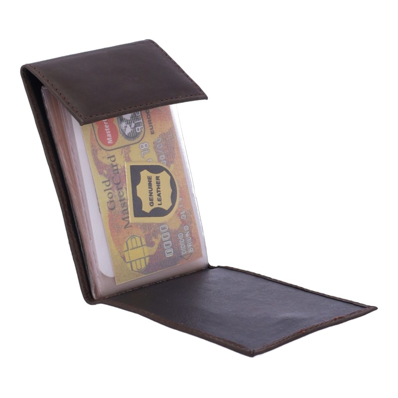 Genuine Leather C-073 Ανδρικό Πορτοφόλι Καρτών Δερμάτινο