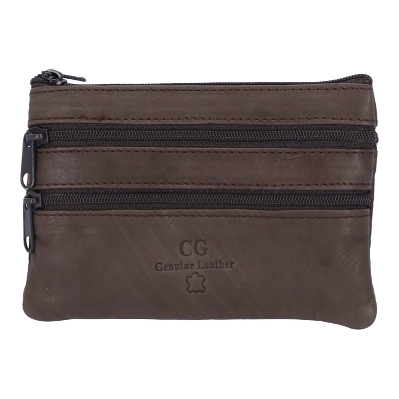 Genuine Leather CG221/B  Ανδρικό Πορτοφόλι με Φερμουάρ Δερμάτινο