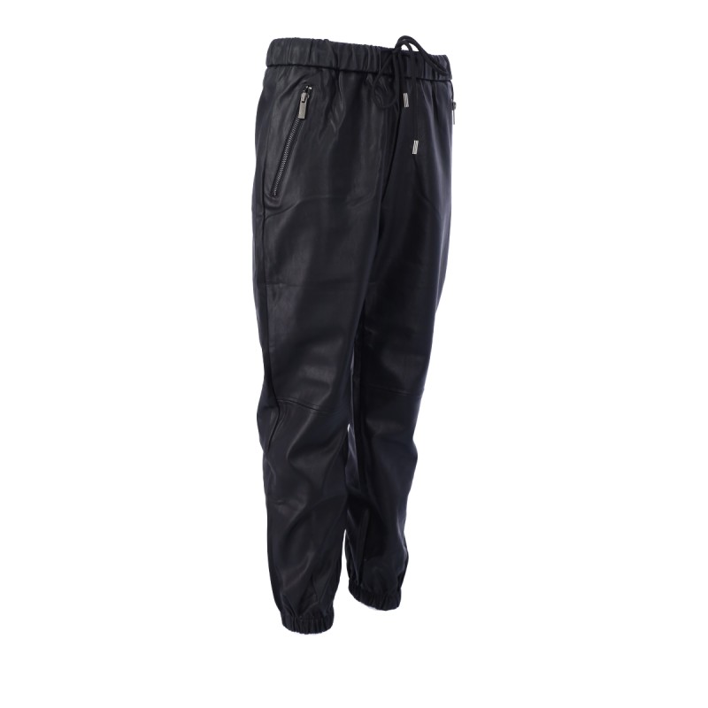 OEM Leather Pants With Rubber Bottom In Black Color
