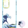 Back Cover Θήκη Σιλικόνης Διάφανη Με Σχέδιο Κύματα Και Pop Socket (Samsung Galaxy A13 4G & Samsung Galaxy A32 5G)