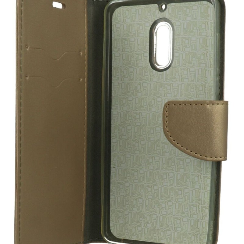 Newtop Θήκη Book Wallet Πορτοφόλι Χρυσό (Nokia 6)