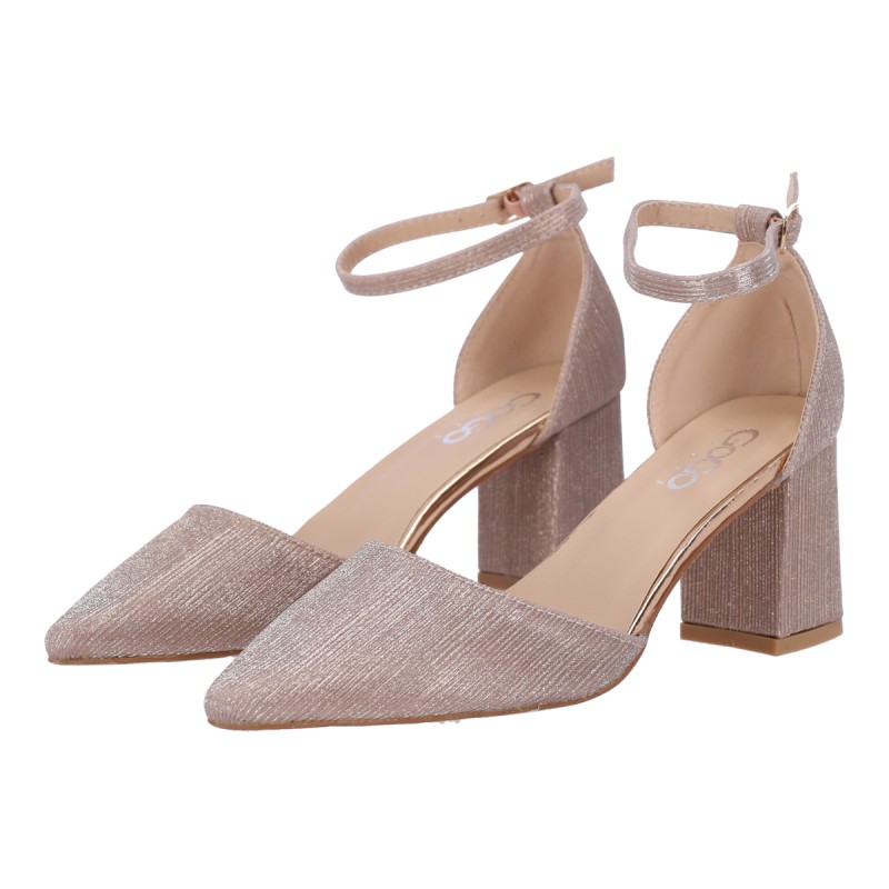 GOGO Shoes Γόβες Με Λουράκι & Χοντρό Τακούνι