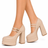 Mia Shoes Γυναικεία Γόβα Με Φιάπα Και Χοντρό Τακούνι