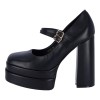 Mia Shoes Γυναικεία Γόβα Με Φιάπα Και Χοντρό Τακούνι