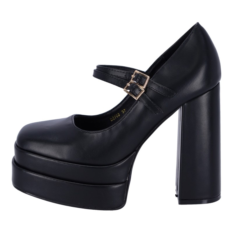 Mia Shoes Γυναικεία Γόβα Με Φιάπα Και Χοντρό Τακούνι