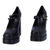 Mia Shoes Γυναικεία Γόβα Με Φιάπα Και Χοντρό Τακούνι