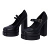 Mia Shoes Γυναικεία Γόβα Με Φιάπα Και Χοντρό Τακούνι