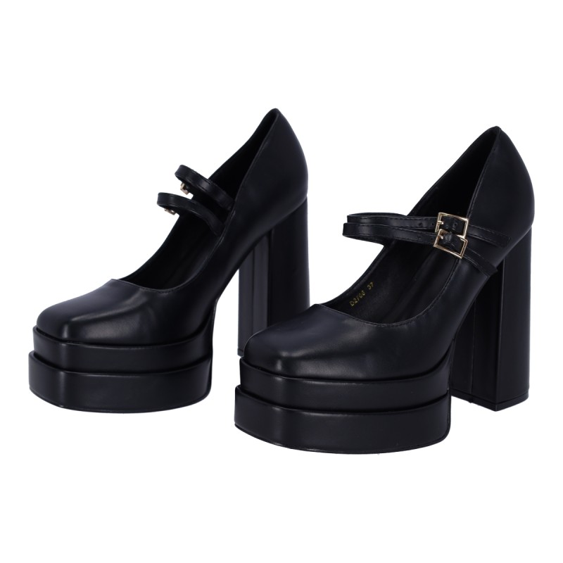 Mia Shoes Γυναικεία Γόβα Με Φιάπα Και Χοντρό Τακούνι