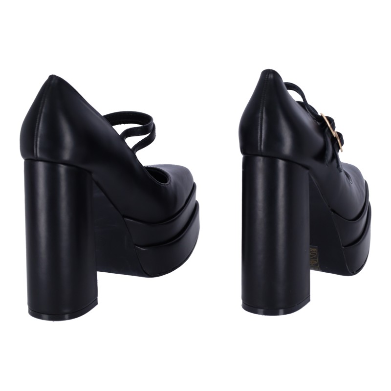 Mia Shoes Γυναικεία Γόβα Με Φιάπα Και Χοντρό Τακούνι