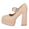 Mia Shoes Γυναικεία Γόβα Με Φιάπα Και Χοντρό Τακούνι