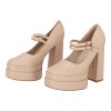 Mia Shoes Γυναικεία Γόβα Με Φιάπα Και Χοντρό Τακούνι
