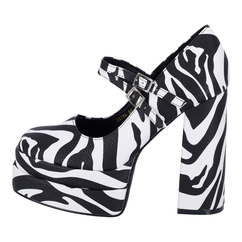 Mia Shoes Γυναικείες Γόβες με Χοντρό Τακούνι και Σχέδιο "Zebra" Mia Shoes Γυναικείες Γόβες με Χοντρό Τακούνι και Σχέδιο "Zebra"