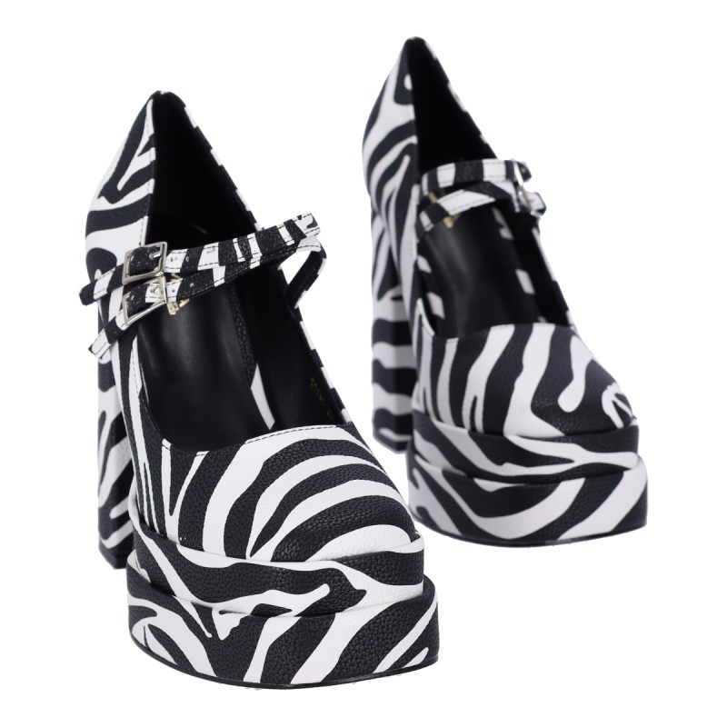 Mia Shoes Γυναικείες Γόβες με Χοντρό Τακούνι και Σχέδιο "Zebra" Mia Shoes Γυναικείες Γόβες με Χοντρό Τακούνι και Σχέδιο "Zebra"